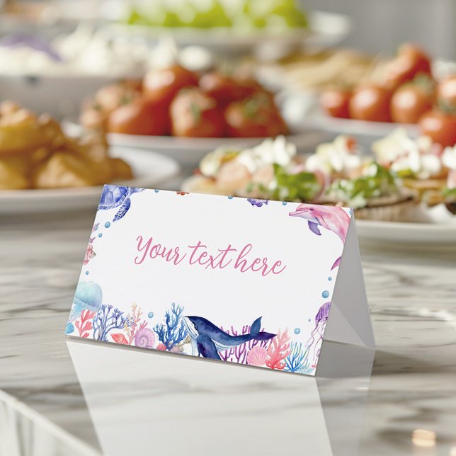 Under The Sea Turtle Kid Birthday Food Place Card (Creator Uploaded)