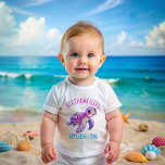 Under the sea turtle pink purple birthday girl baby T-Shirt<br><div class="desc">Under the sea cute sea turtle pink purple birthday party  birthday girl t-shirt personalised name birthday shirt photoshoot t-shirt,   sip and sea  turtle birthday girl's birthday party personalised name t-shirt</div>
