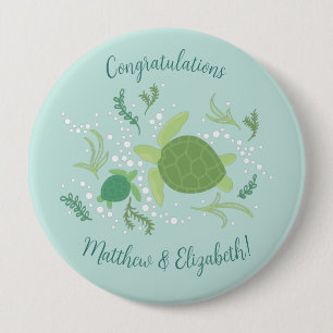 Under the Sea Turtles Baby Shower 10 Cm Round Badge