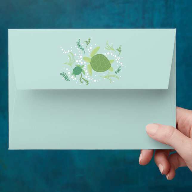 Under the Sea Turtles Baby Shower Envelope (Hand)