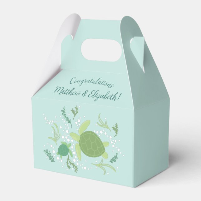 Under the Sea Turtles Baby Shower Favour Box (Front Side)