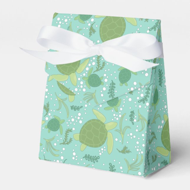 Under the Sea Turtles Baby Shower Favour Box (Front Side)