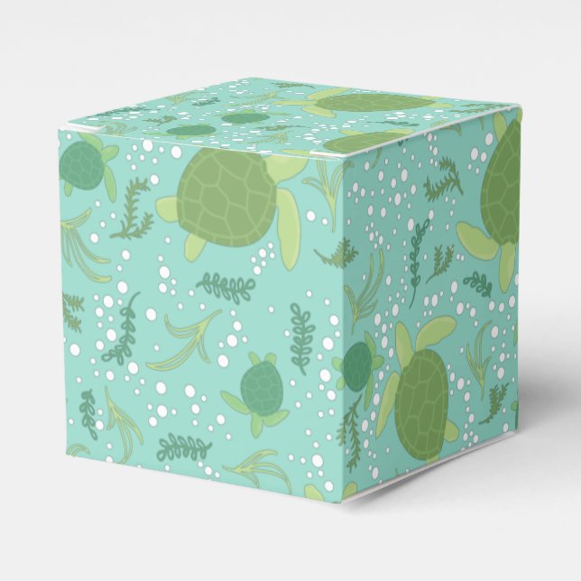 Under the Sea Turtles Baby Shower Favour Box (Front Side)