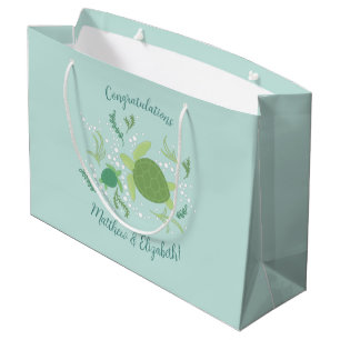 Under the Sea Turtles Baby Shower Large Gift Bag