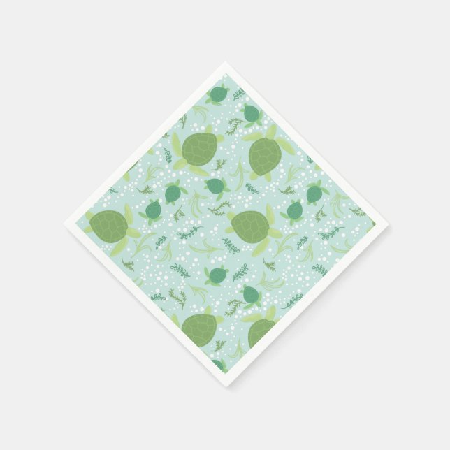 Under the Sea Turtles Baby Shower Napkin (Corner)