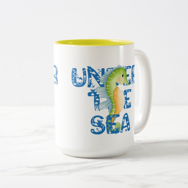 under the sea Two-Tone coffee mug (Front Right)