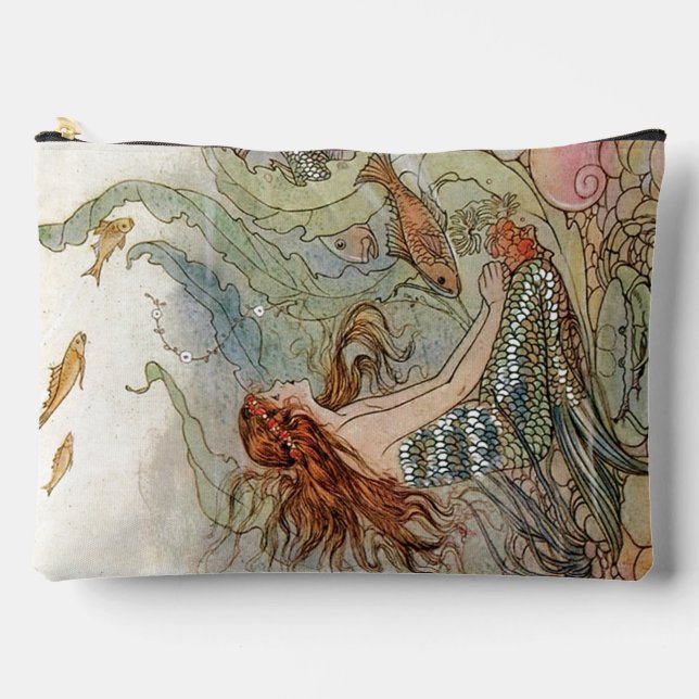 Under the Sea Vintage Mermaid  Accessory Pouch (Front)