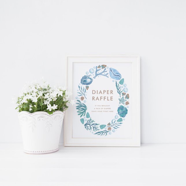 Under the Sea Watercolor Nautical Raffle Sign (Creator Uploaded)