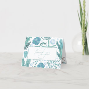 Under the Sea Watercolor Nautical Thank You Card