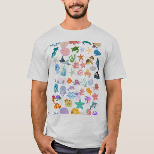 Under the Sea, Watercolor Print, Decor Fine Art T-Shirt