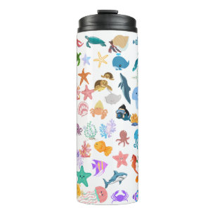 Under the Sea, Watercolor Print,   Decor Fine Art  Thermal Tumbler