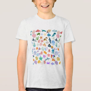 Under the Sea, Watercolor Print,   Decor Fine Art  Tri-Blend Shirt