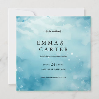 Under the Sea Watercolor Wedding Announcement