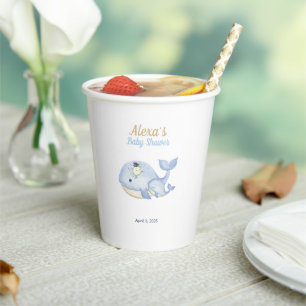 Under the Sea Whale Baby Shower (Boy) Paper Cups