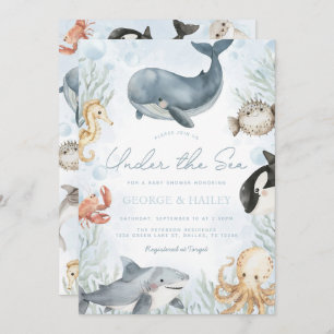Under the Sea Whale Baby Shower Invitation