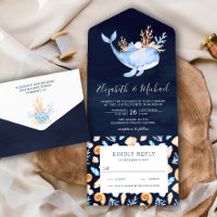 Under the Sea Whale Navy Blue Nautical Wedding