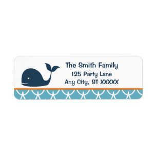 Under the Sea, Whale Return Address Label