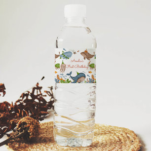 Under the Sea Whale Shark Sea Life 1st Birthday Water Bottle Label