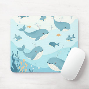 Under the Sea Whales & Fish Kids Mouse Mat