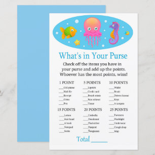 Under the sea What's in your purse game baby showe