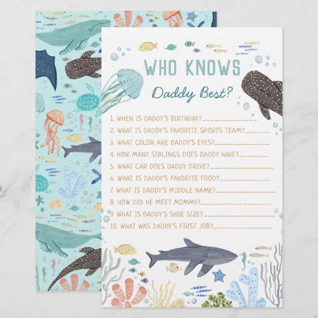 Under The Sea Who Knows Daddy Best Game (Front/Back)