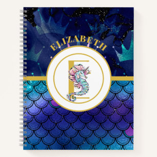 Under the Sea with Seahorse Unicorn Add Initial Notebook