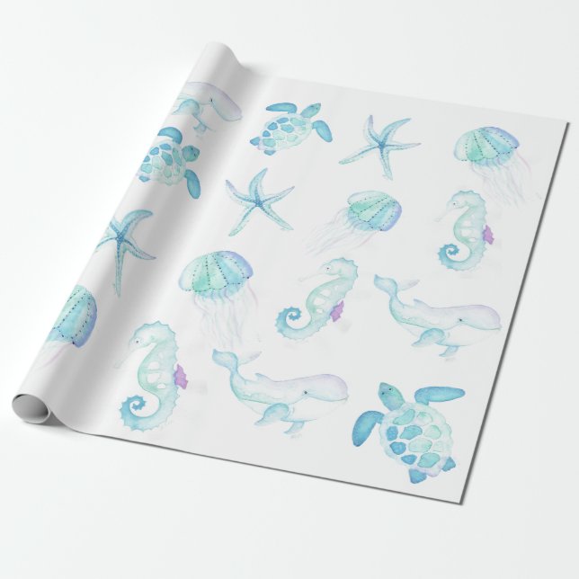 Under The Sea Wrapping Paper (Unrolled)