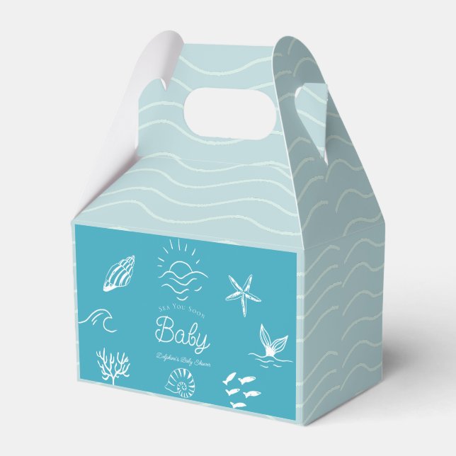 Under the Sea You Soon Blue Baby Shower Favour Box (Front Side)