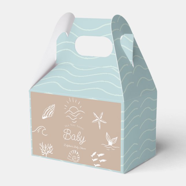 Under the Sea You Soon Brown Baby Shower Favour Box (Front Side)
