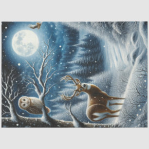 Under the Solstice Moon Winter Woodland Tissue Paper