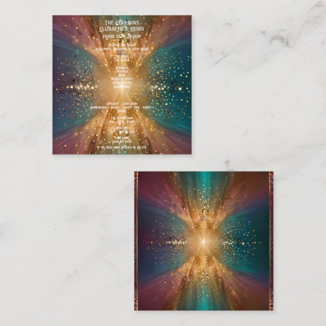 "Under the Stars: A Celebration of Love" Enclosure Card (Front/Back)