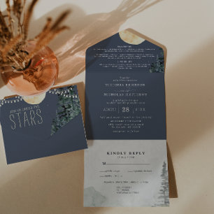 Under The Stars   All in One Wedding Invite