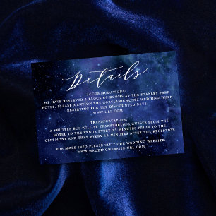 Under The Stars Astronomy Space Wedding Details Enclosure Card