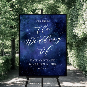 Under The Stars Astronomy Space Wedding Welcome Poster