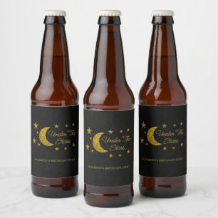 Under The Stars Birthday Beer Bottle Label