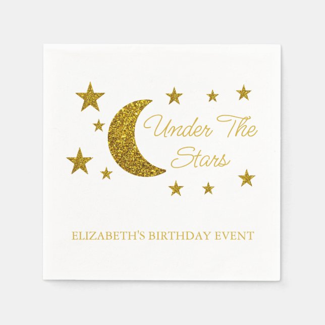 Under The Stars Birthday Napkin (Front)