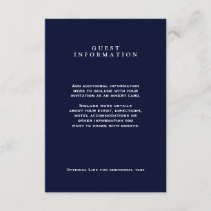 Under the Stars Elegant Midnight Sky Insert Invitation