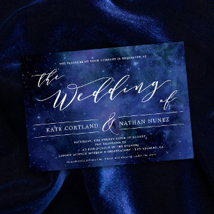 Under The Stars Elegant Space Astronomy Wedding  Invitation