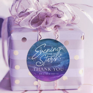 Under the stars evening thank you custom classic round sticker