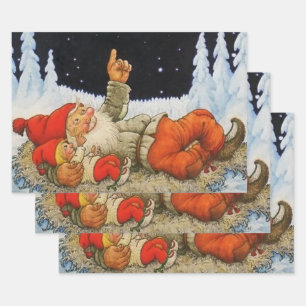 “Under the Stars” Gnomes by Jenny Nystrom Wrapping Paper Sheet