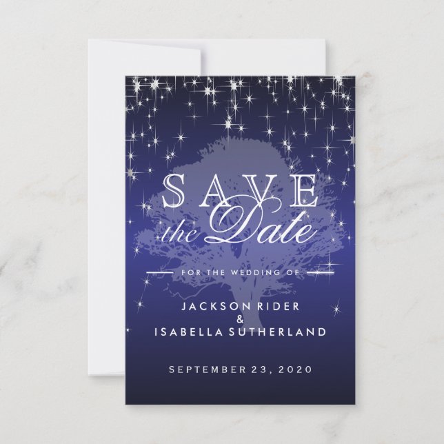 Under the Stars in Dark Blue - Save the Date (Front)