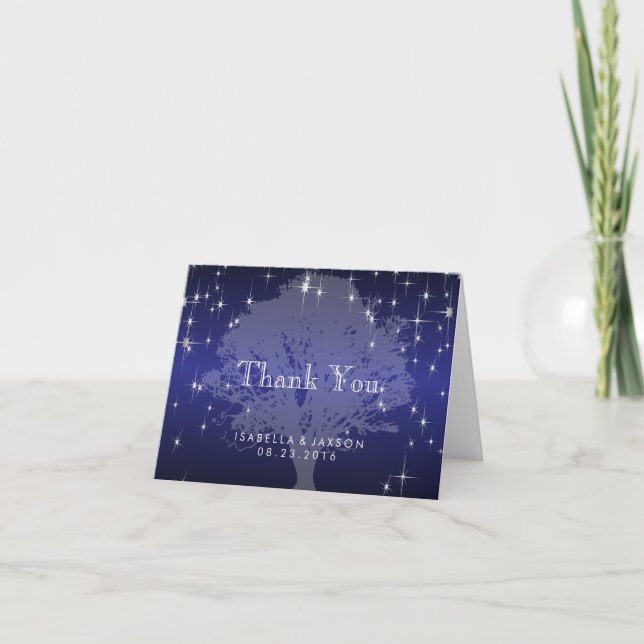 Under the Stars in Metallic Dark Blue - Thank You (Front)