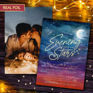 Under the stars moon evening wedding photo