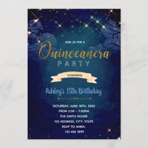 Under the stars quinceanera invitation