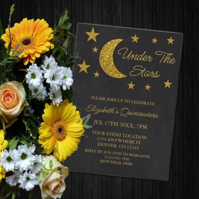 Under The Stars Quinceañera Invitation (Creator Uploaded)