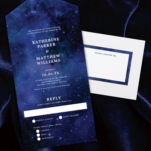 Under The Stars Space Astronomy Stars Wedding All In One Invitation (Creator Uploaded)
