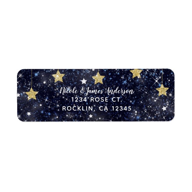 Under The Stars Starry Night Gold Blue Party (Front)