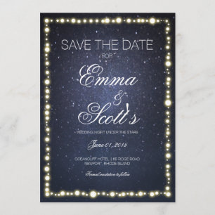 Under the stars string light glow save the date