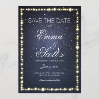 Under the stars string light glow save the date