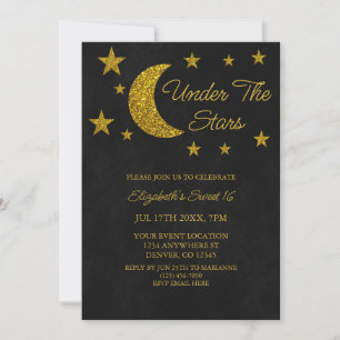 Under The Stars Sweet 16 Birthday Invitation